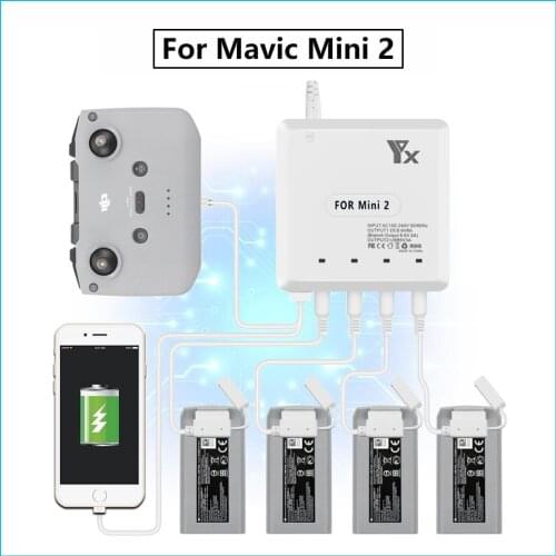 6 in 1 Mavic Mini 2 drone Battery Charger with USB Charge Port Remote Control Charging for Dji Mini 2 drone