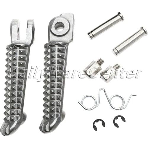Aluminum Motorcycle Front Foot Rests Silver Footrests Sportster Touring Foot Pegs for Yamaha YZF R1 98-14 YZF R6 99-12 R6S 03-08
