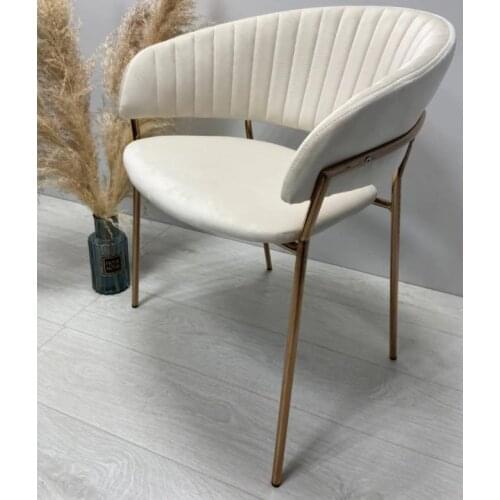 Velvet Chair Accent Arm Chairs Club Guest Padded Seat with Golden Iron Legs Modern for Living Dining Room Comfortable Furniture