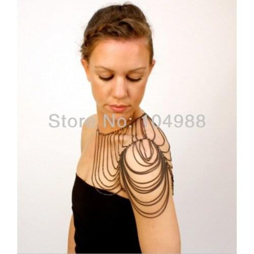 FREE SHIPPING New STYLE BY-104 FASHION WOMEN GRAY COLOUR ALLOY METAL CHAIN SINGLE SHOULDER Chains JEWELRY Body Chains Jewelry