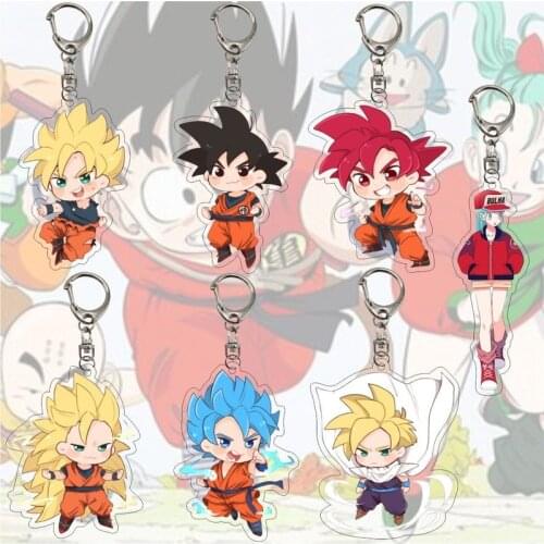 Dragon Ball Keychain Cartoon Anime Character Cute Style Boy Girl School Bag Key Chain Keychain Accessories Birthday Gift