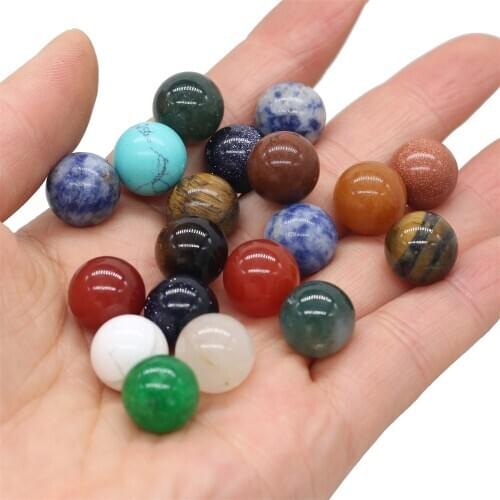 10Pcs Natural Stone Beads 8 MM Without Hole Round Semi-Precious For Potted Plants Fish Tank Decorations