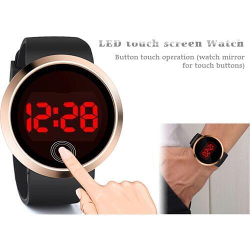 Unisex LED Touch Screen Watch Men Shock Resist Digital Mens Sport Watches Man Clock Silicone Strap montre homme zegarek meski