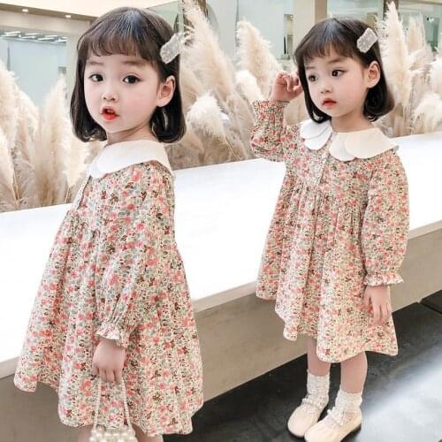 Baby Girl Clothes Meisjes Kleding Toddler Dress Princess Costume Children Spring Autumn New 2021 Floral Long Sleeve Dresses