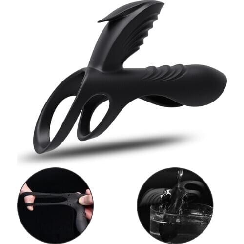 Women Clitoris Stimulation Massager Vibrator Sex Toy for Men Couple Delay Ejaculation Penis Ring Vibrating Cock Rings