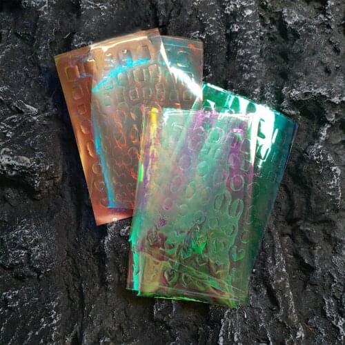 1 Set Holographic Film Ice Cube Nail Foils 3D Nail Stickers Self-Adhesive Candy Paper Nail Decoration Manicure Decoration