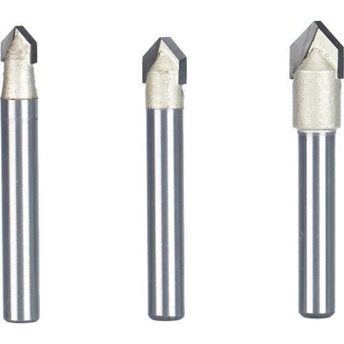 HUHAO 1pc 1/4" Shank V Type Slotting Cutter Professional Grade Router Bits For Wood V-groove Tungsten Woodworking Carving Tool