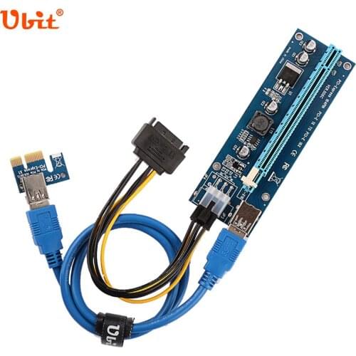 IN-STOCK Ubit 1x to 16x Express Extender Riser Card USB 3.0 PCIe Extension SATA 15pin to 6pin Power Cable for BTC bitcoin Mining