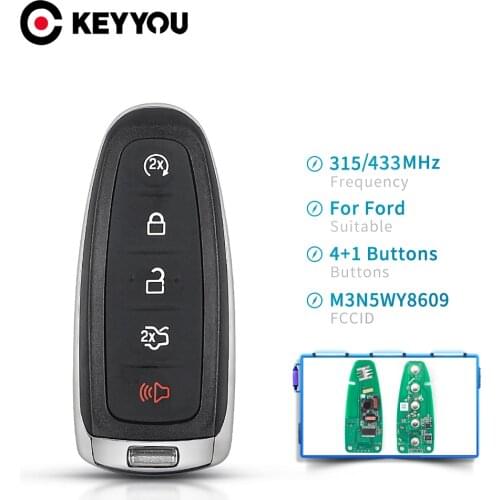 KEYYOU For Ford Edge Escape Expedition C-max Taurus Flex Focus 315mhz/433mhz ID46 Chip M3N5WY8609 Smart Control Remote Key Fob