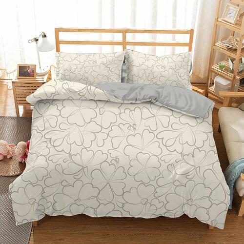 3d Bedding Sets Flowers Printed Duvet Cover with Pillowcase Home Bed Cover King Queen Full Size Nordic Style Comforter Cover Set