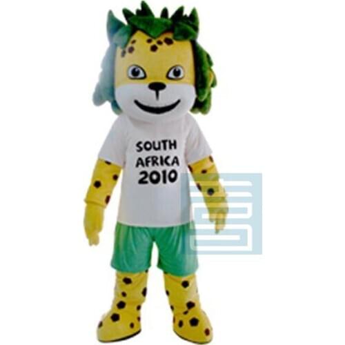 Leopard Panther Mascot Costume 2010 South Africa World Cup Mascotte Zakumi Costum Fancy Football Game Performance Dress Adult