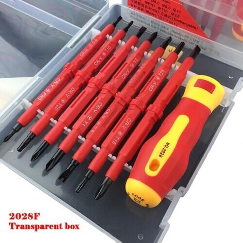PARON 7 In 1 Mini Domestic Portable Dismountable Accurate Swivel Head Tool Screw Driver Bit Set Slotted Phillips Torx Diy Tools