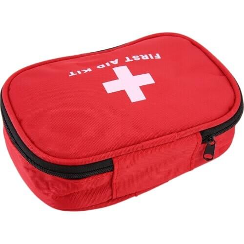 First Aid Kit Red nylon Outdoors Camping Emergency Survival Empty Bag Bandage Drug Waterproof Storage Bag 15*10*5cm
