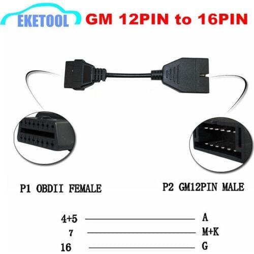 OBD OBD2 Diagnostic Cable For GM 12Pin to 16Pin Adapter Quality A+ For GM 12 Pin OBD2 Connector Fits GM Vehicles
