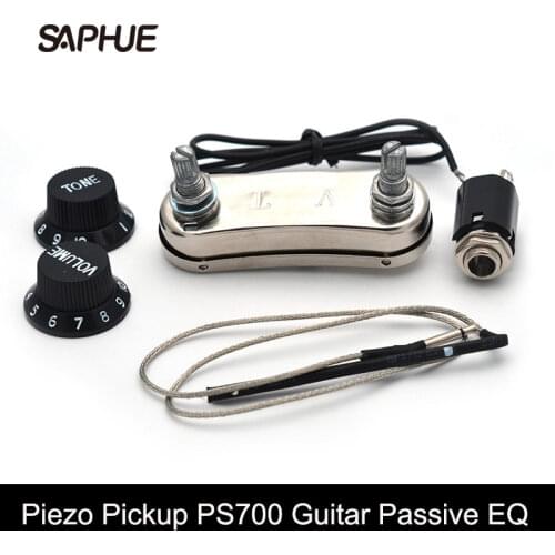 PS-700 With 500K 1V1T Acoustic Guitar Passive EQ Preamp Piezo Pickup with Volume and Tone Control Knob
