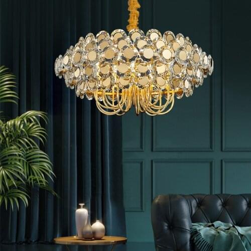 Postmodern light luxury chandelier simple atmosphere dining room living room bedroom crystal creative chandelier