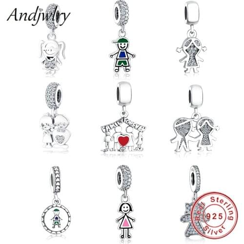 925 Sterling Silver Fit Pandora Charms Bracelets Original Beads Boy Girl Charms Pendant Beads for DIY Jewelry Making Berloque
