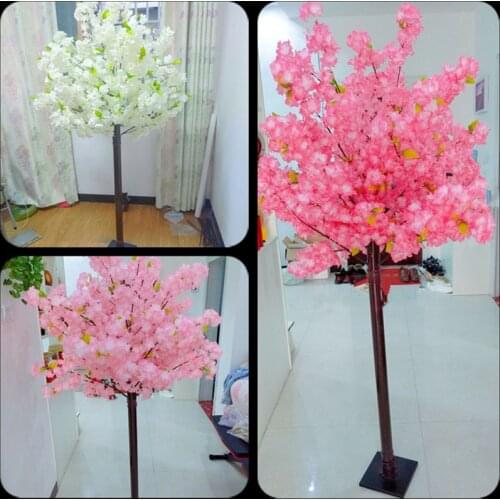 Encryption Styles Artificial Flower Cherry Blossom Tree 5.9 Feets White Pink Landscape Trees For Wedding Garden Home Decor