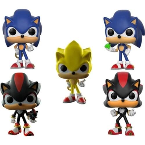 SUPER SONIC Vinyl Dolls #283 SONIC WITH RING/EMERALD SHADOW Collectible Model Action Figure Toys for Birthday Gift