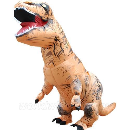 T-REX Inflatable Cosplay Costume Dinosaur Jumpsuit Free Shipping for Halloween and Christmas for Adults and Children