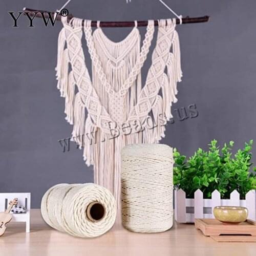 100m/Spool 2mm/3mm/4mm/5mm/6mm Macrame Rope Twisted String Natural Beige Rope Cotton Cord For Handmade DIY Home Accessories Gift
