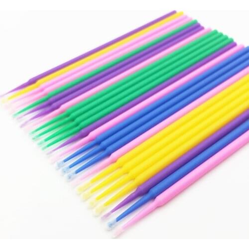 1000/200 PCS Micro Brush Mini Disposable Cotton Stick Applicator Eyelash Brush Eyelash Extension Makeup Tool