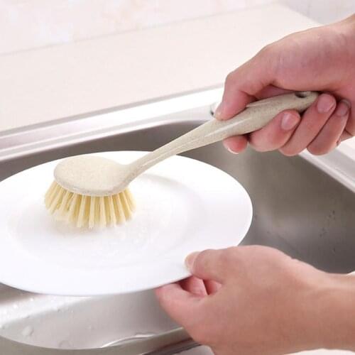 2pcs Convenient Practical Kitchen Utensil Cleaning Brush Long handle Hung Pot Wash Brush Household Cleaning Tools