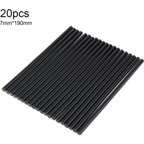 20pcs/set Black Hot Melt Gun Glue Sticks Gun Adhesive DIY Tools for Hot-melt Glue Gun Repair Tool Accessories 7mmx190mm