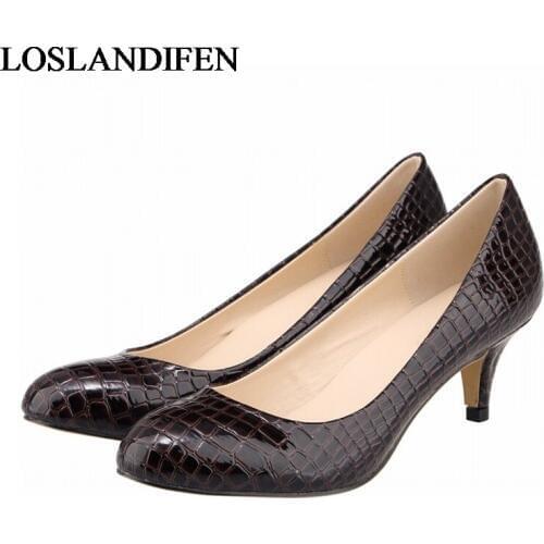 2020 New Arrival Wedding Shoes Pu Leather High Heels Women Pointed Toe Slip-on Pumps Ladies Office Work Shoes NLK-A0154