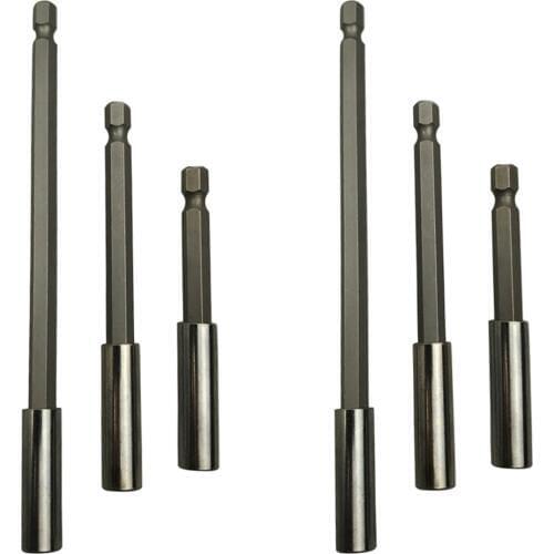 Hardened Tempered Tool Steel 6pcs Quick Change Magnetic Screwdriver Extension Bit Holder 1/4 Hex Suitable For Electric Set