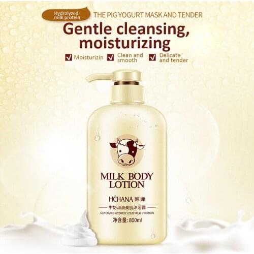 800ML Milk Whitening Moisturizing Body Lotion Remove Melanin Anti-wrinkle Nourish Deep Moisturizing Body Cream Body Care