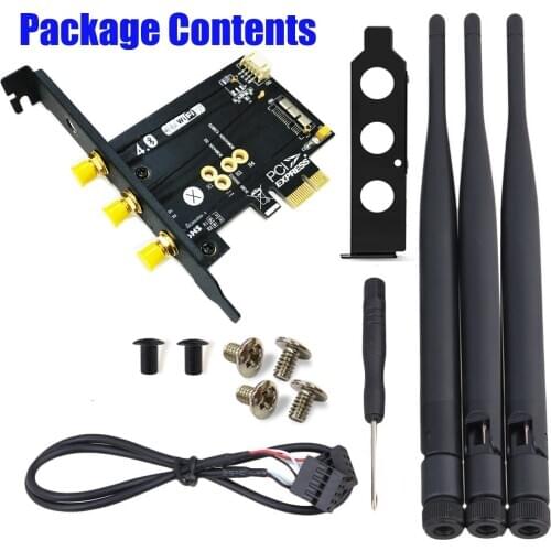 BCM943224PCIEBT2/bcm94360CS2/BCM943602CS WiFi + Bluetooth 4.0 Card to PCI-E x1 Adapter for PC/Hackintosh