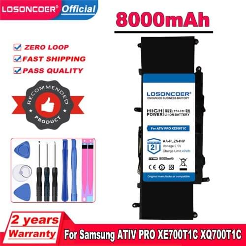 Top Brand 100% New 8000mAh AA-PLZN4NP Laptop Battery For Samsung ATIV PRO XE700T1C XQ700T1C XQ700T1C-A52 Series 1588-3366