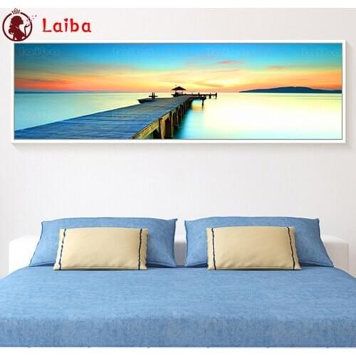 Large size diy Diamond Painting sunset Long bridge landscape Diamond Embroidery Full square round drilling 5d Diamond Mosaic kit