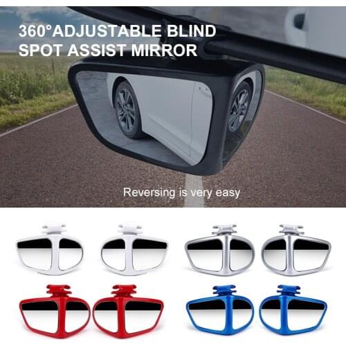2pcs Car Blind Spot Mirror Rotatable 2 Side Wide Angle HD Blind Spot Mirror For Car Reverse Rearview Auxiliary Blind Spot Mirror