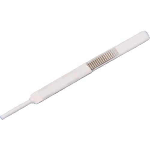 50pcs white 6Flat Disposable Sterilized Tattoo Needle for Eyebrow MERLIN Tattoo Machine Individually packed
