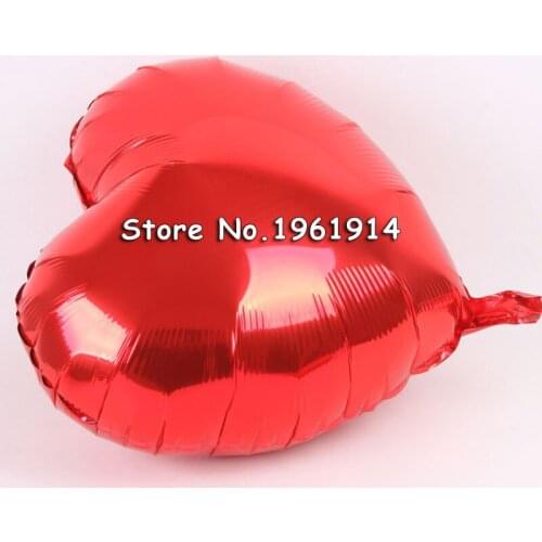 Free Shipping 50 Pcs/Lot 18 Inch Wholesales Party Decoration Helium Inflable Heart Shaped Wedding Aluminum Foil Balloon