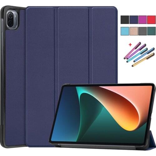 Case For Xiaomi Mi Pad 5 Pro Tablets Tri-Fold PU Leather Stand Smart Cover For Funda Mi Pad 5 MiPad 5 Pro Case Coque Capa