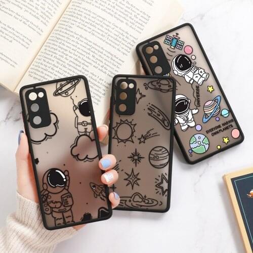 Astronaut Case For Samsung S20 FE Case S21 Ultra S21FE Note 10 Pro 20 Ultra Funda Samsung S8 S9 S10 Plus Hard PC Matte Cover M31