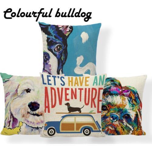 Animal Dachshund Cushion Schnauzer Pug Pillow Case Cover Bohemian Beach Gifts For Medical Students Throw Pillow Case 17X17 Linen
