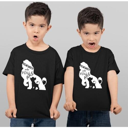 REMEMBER WHO YOU ARE Disney Lion King Simba Kids Tshirt Casual Funny Kawaii T Shirt Children Baby Girl Boy Top Tee Hipster