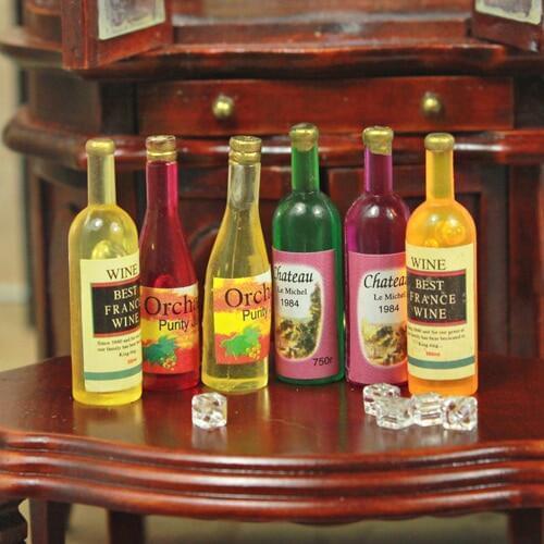 G06-X720 children baby gift Toy 1:12 Dollhouse mini Furniture Miniature rement wine bottles 6pcs/set