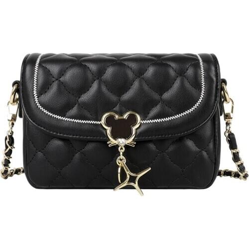 Disney Mickey Womens Trendy Crossbody All-match Net Red Shoulder Bag Fashion Chain Bag Mobile Phone Storage Bag