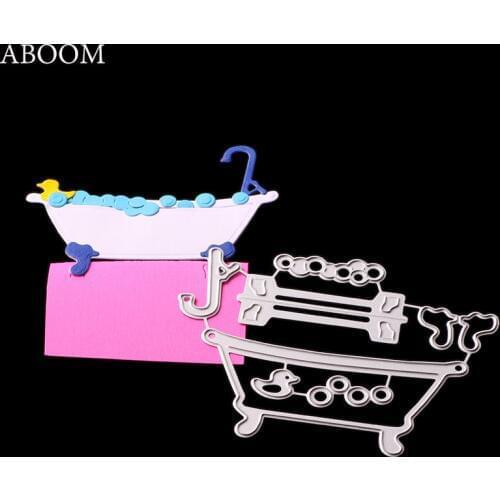 ABOOM Bathtub Design Metal Cutting Dies Stencil For DIY Scrapbooking Photo Album Embossing Paper Cards Decorative Die Cut