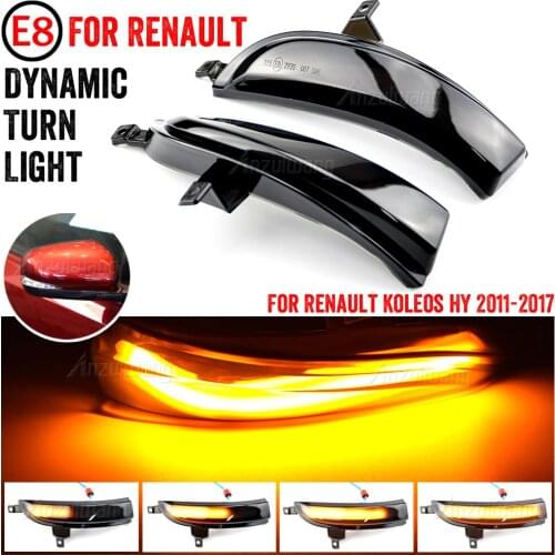 For Renault Koleos II 2012 2013 2014 2015 2016 MK2 Side Rearview Mirror LED Dynamic Turn Signal Light Flashing Indicator Blinker