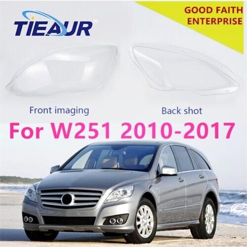 For W251 4Doors Headlight lens cover R350 R500 R300 06-17 Transparent Lampshade Headlamp Clear Shell Len Covers Right&Left