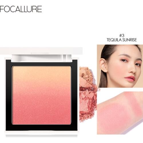 FOCALLURE 4 Colors Makeup Face blush Silky Cream Transparent Powder Ombre Blusher Long-lasting Natural Waterproof Face Blush