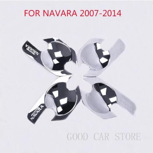 Abs Chrome Door Handle Bowl Insert Trim Cover for Nissan Frontier for Nissan Navara 2007-2014 Car Styling Stickers Accessories