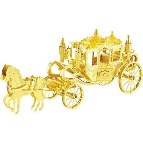 3D DIY Metal Puzzle Royal Carriage Vehicle Model Kits Laser Cut Assemble Jigsaw Decoration Toys for Children