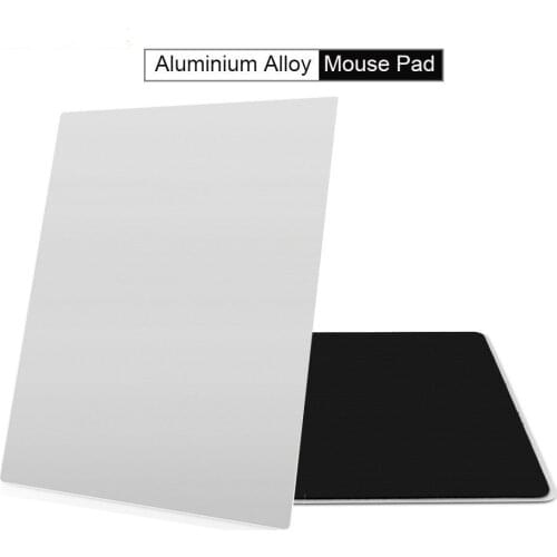 CHYI Metal Aluminum Mouse pad Mat Hard Smooth Slim Anti-Slip Mousead Waterproof Computer Gaming Mouse Mat Silver For Office Home